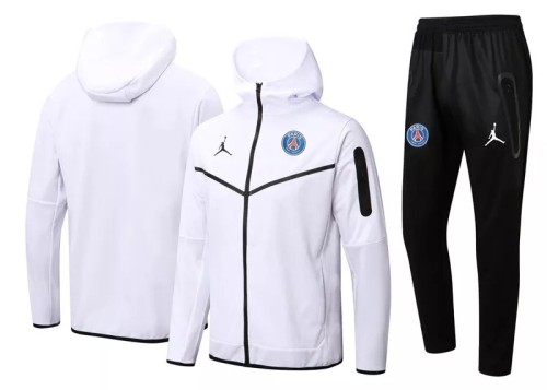 22-23 Paris Saint-Germain White Hoodie Jacket Tracksuit#F404