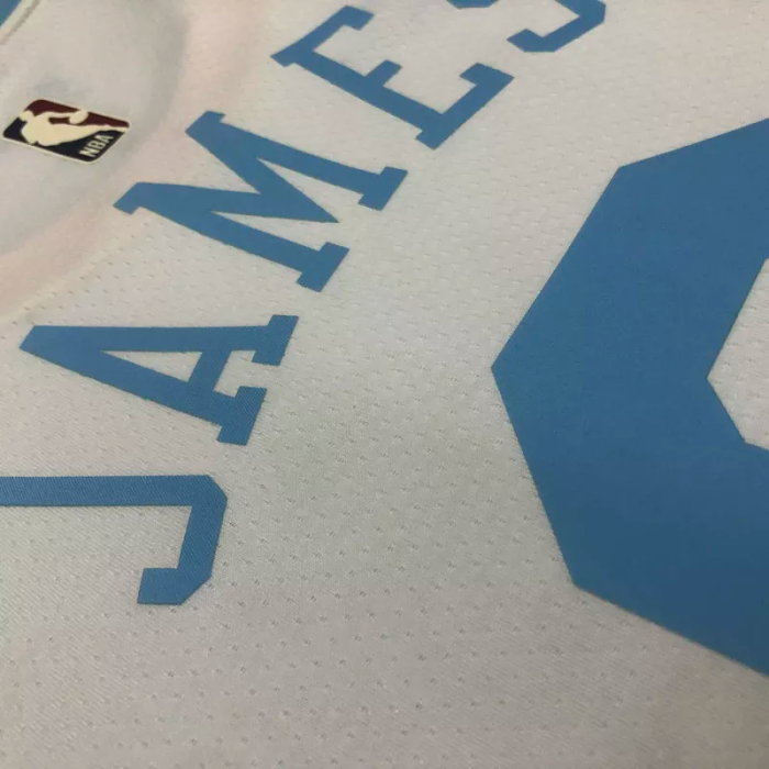22-23 LAKERS JAMES #6 White Top Quality Hot Pressing NBA Jersey (Retro Logo)