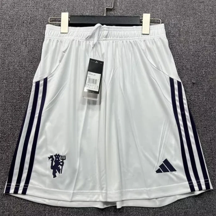 25-26 Manchester United White Shorts Pants 1:1 Thai Quality (黑标)