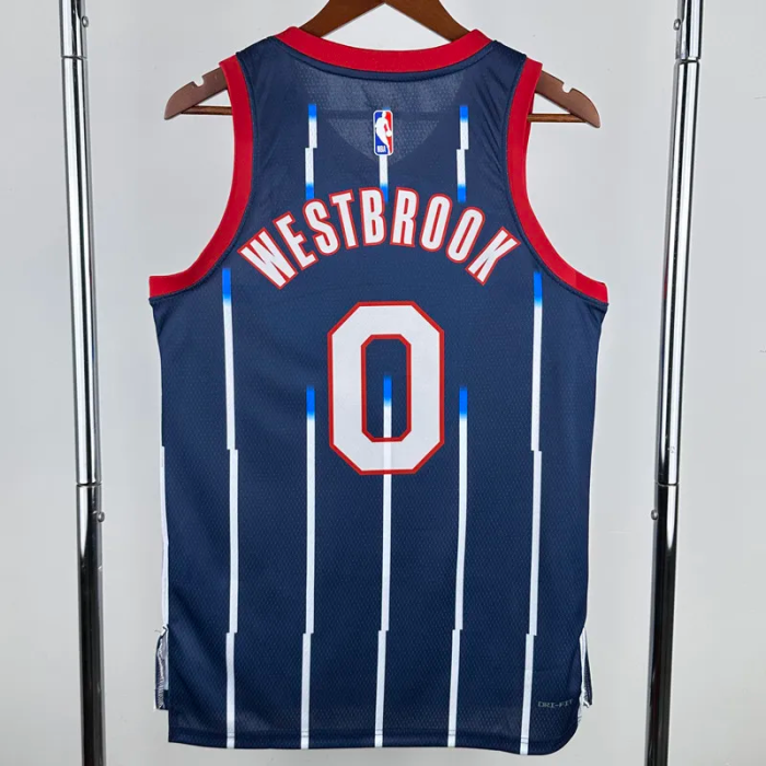 23-24 Rockets WESTBROOK #0 Royal blue City Edition Top Quality Hot Pressing NBA Jersey