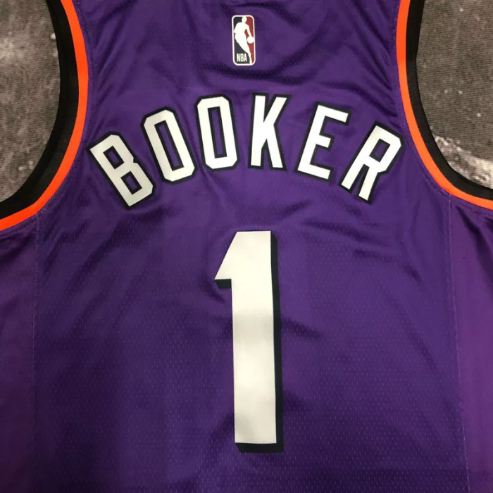 22-23 SUNS BOOKER #1 Purple Top Quality Hot Pressing NBA Jersey (Retro Logo)