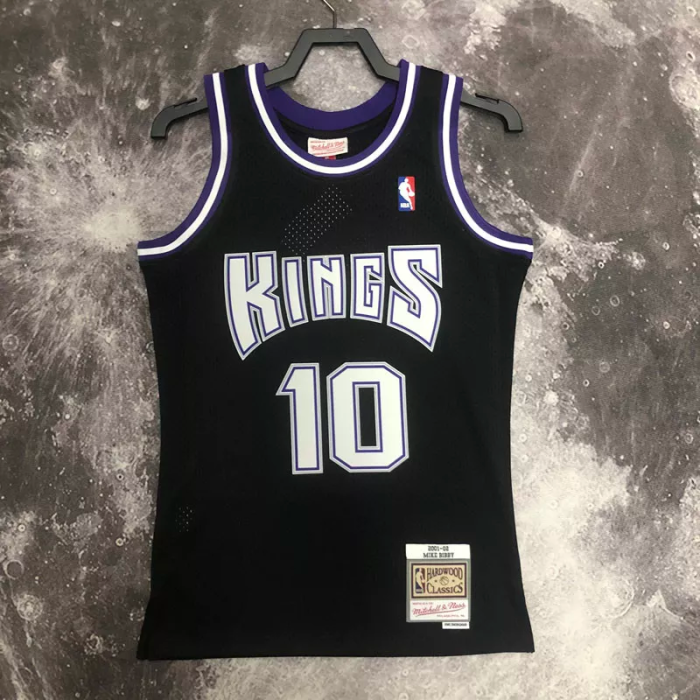 2001 Kings BIBBY #10 Black Retro Top Quality Hot Pressing NBA Jersey