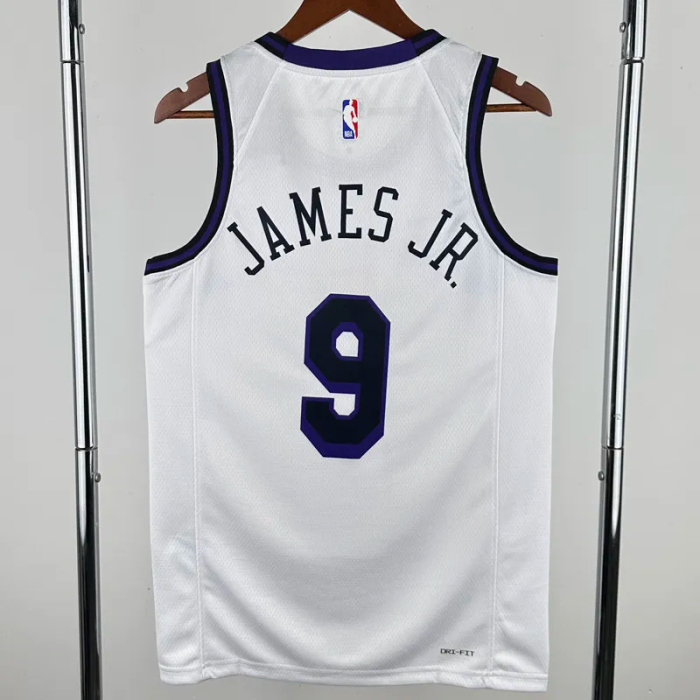 22-23 LAKERS JAMES JR. #9 White City Edition Top Quality Hot Pressing NBA Jersey