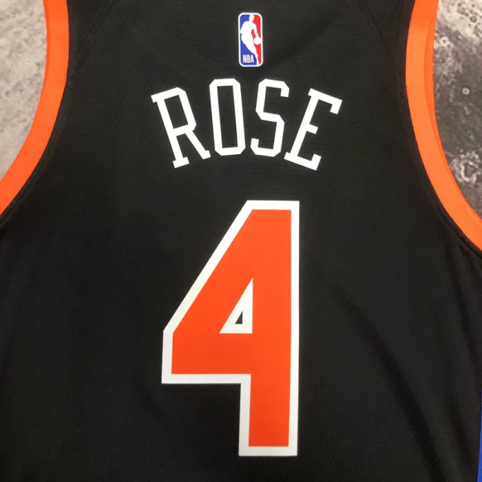 22-23 KNICKS ROSE #4 Black Top Quality Hot Pressing NBA Jersey (Trapeze Edition)