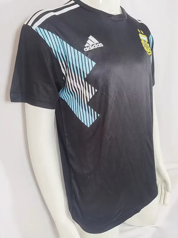 2018 Argentina Black Retro Soccer Jersey