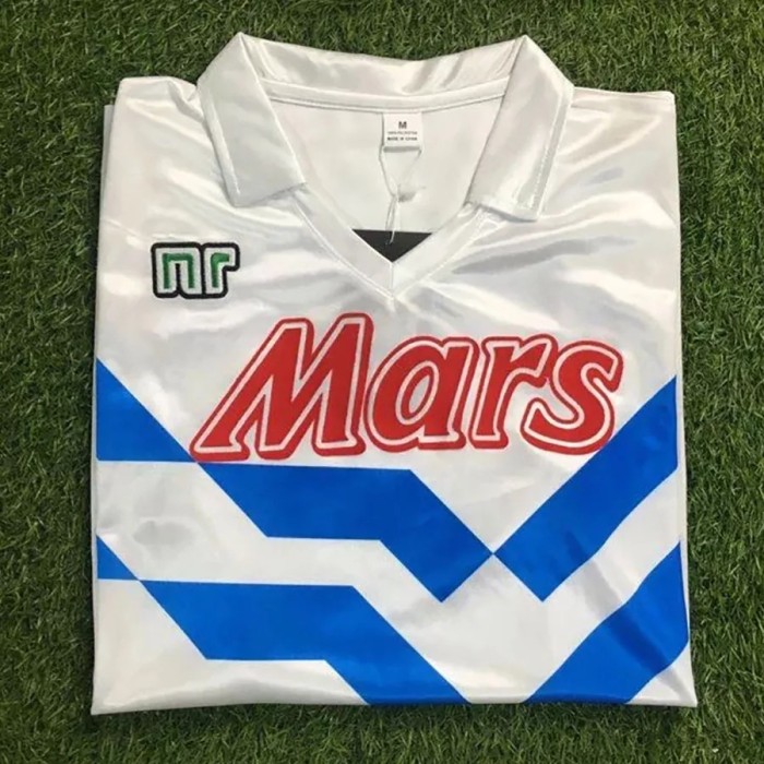1988-1989 Napoli Away White Retro Soccer Jersey