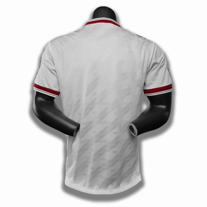 1986 Manchester United Away White Retro Soccer Jersey