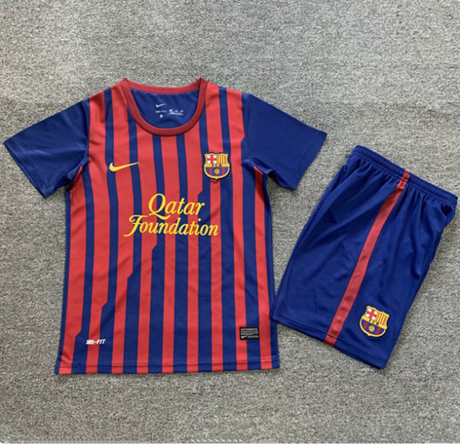 2011-2012 Barcelona Home Retro Kids Soccer Jersey