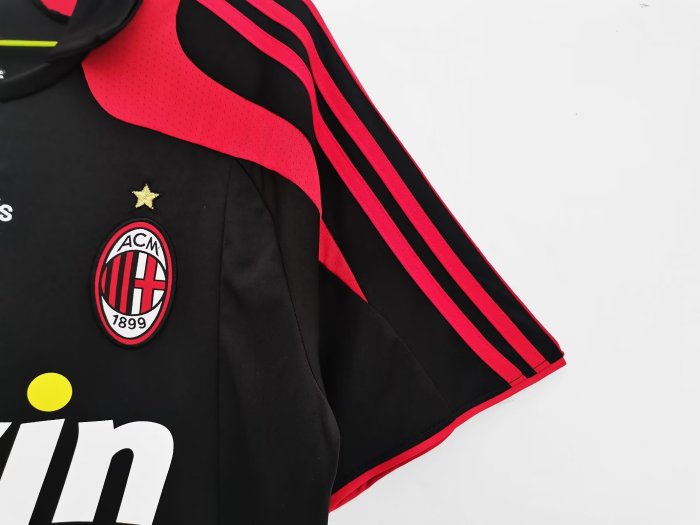 2007-2008 AC Milan Third Black Retro Soccer Jersey