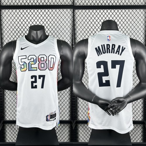 24-25 Nuggets MURRAY #27 White City Edition Top Quality Hot Pressing NBA Jersey
