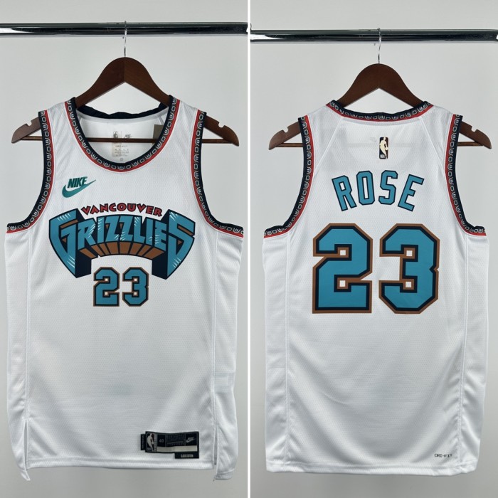 24-25 GRIZZLIES  ROSE #23 White Top Quality Hot Pressing NBA Jersey