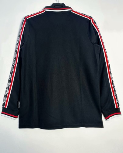1998 Manchester United Black Long Sleeve Retro Soccer Jersey