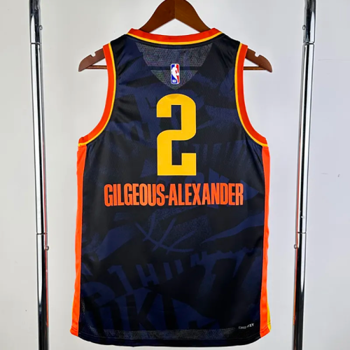 23-24 OKC Thunder GILGEOUS-ALEXANDER #2 Dark Blue City Edition Top Quality Hot Pressing NBA Jersey