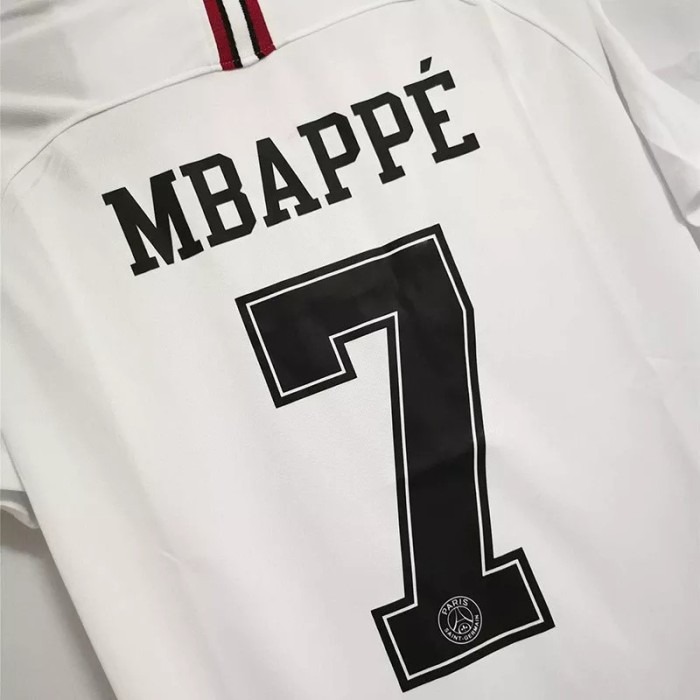 2018-2019 Paris Saint-Germain Paris Jordan White Long Sleeve Retro Soccer Jersey