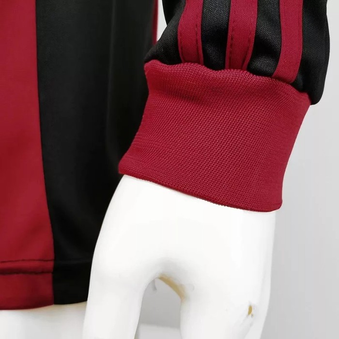 2009-2010 AC Milan Home Long Sleeve Retro Soccer Jersey