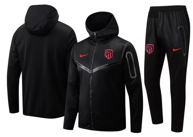 22-23 Atlético Madrid Black Hoodie Jacket Tracksuit#F414