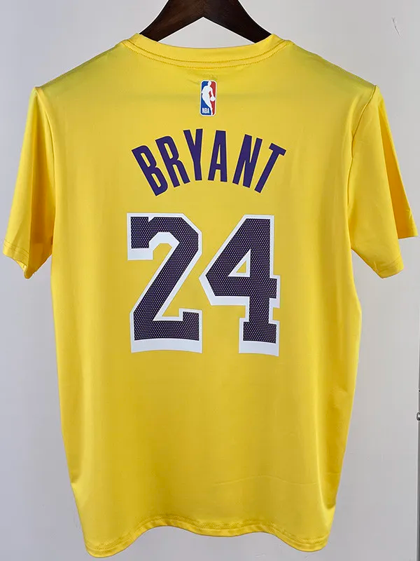 2023 LAKERS BRYANT #24 Yellow Quick drying T-shirt