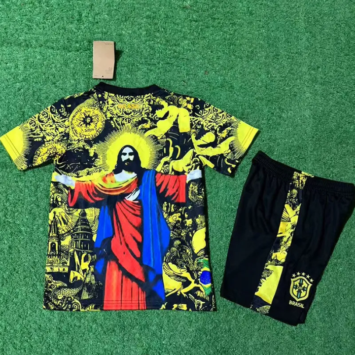 25-26 Brazil Special Edition Kids Soccer Jersey (红衣黄)