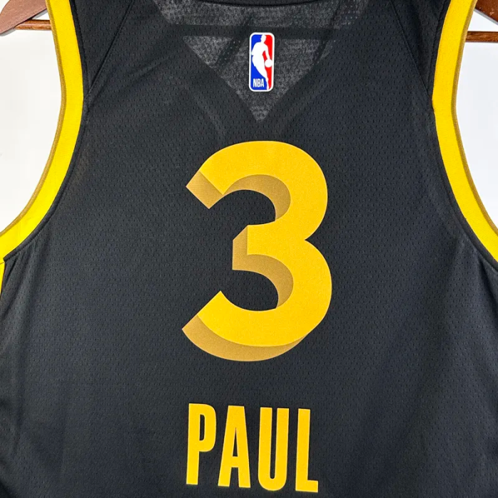 23-24 WARRIORS PAUL #3 Black City Edition Top Quality Hot Pressing NBA Jersey