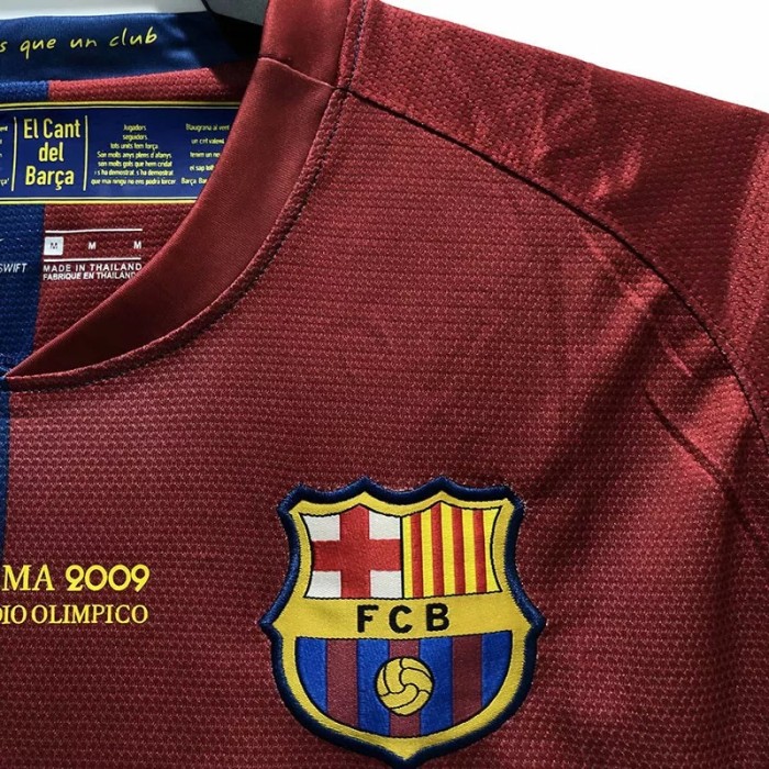 2008-2009 Barcelona UCL Version Home Retro Soccer Jersey(UCL版有决赛字)