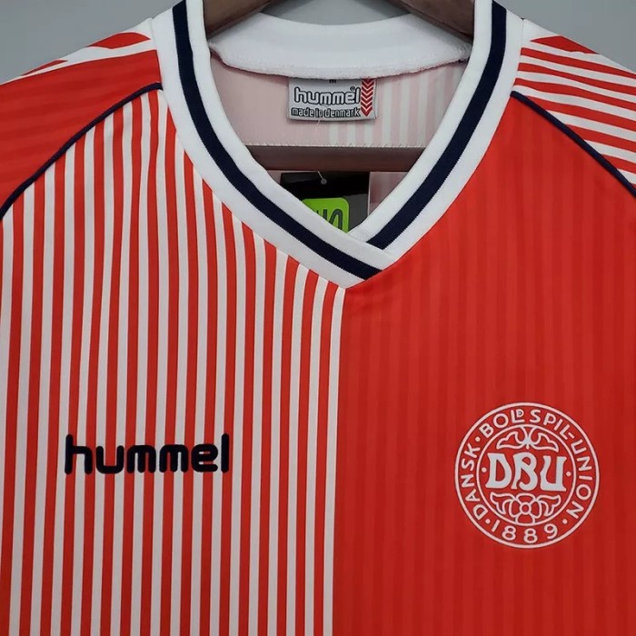1986 Denmark Home Retro Soccer Jersey