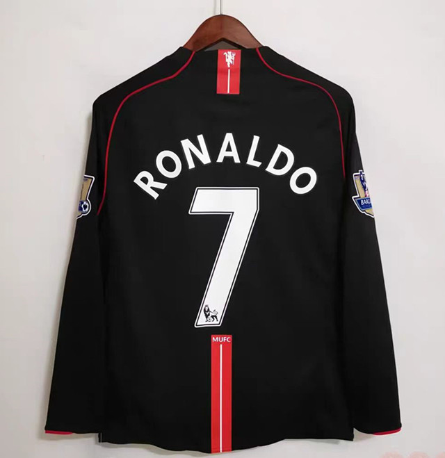 RONALDO 7 #2007-2008 Manchester United Third League Edition Retro Soccer Jersey(联赛版 带双臂章)