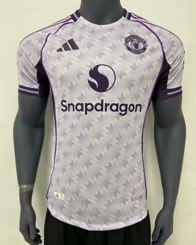 25-26 Manchester United White Purple Special Edition Player Version Soccer Jersey