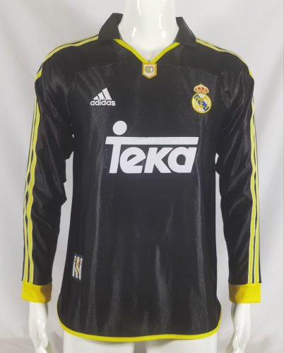 1999-2001 Real Madrid Away Long Sleeve Retro Soccer Jersey