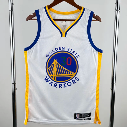 WARRIORS CURRY #30 White Top Quality Hot Pressing NBA Jersey
