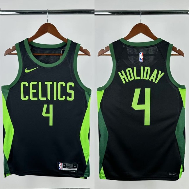 24-25 CELTICS HOLIDAY #4 Black City Edition Top Quality Hot Pressing NBA Jersey
