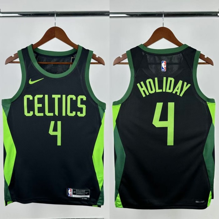 24-25 CELTICS HOLIDAY #4 Black City Edition Top Quality Hot Pressing NBA Jersey