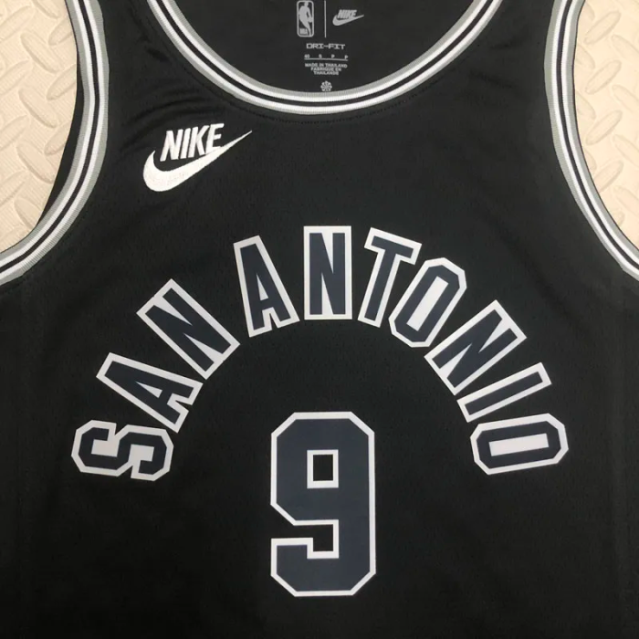 22-23 SA Spurs PARKER #9 Black Top Quality Hot Pressing NBA Jersey (Retro Logo)