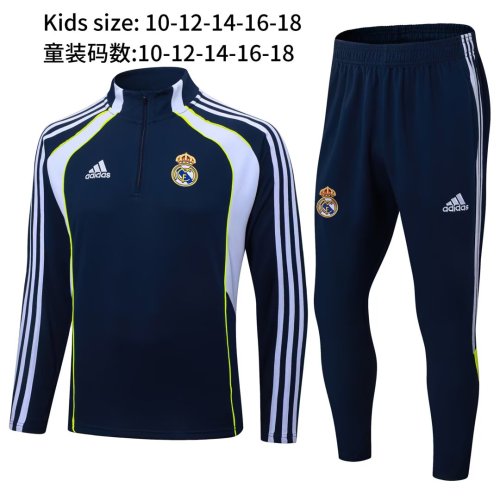 25-26 Real Madrid High Quality Kids Half Pull Tracksuit