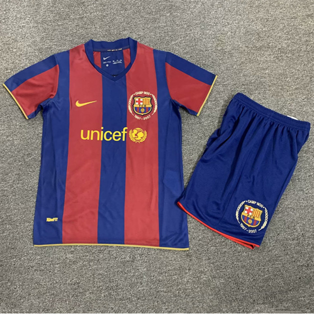 2007-2008 Barcelona Home Retro Kids Soccer Jersey