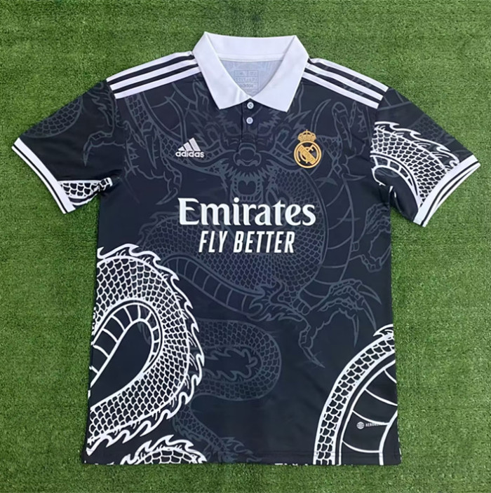 2023 Real Madrid Special Edition Black Training Shirts (白色边)