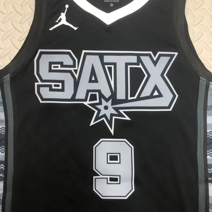 22-23 SA Spurs PARKER #9 Black Top Quality Hot Pressing NBA Jersey (Trapeze Edition)