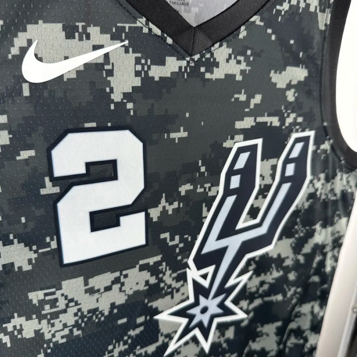 SA Spurs LEONARD #2 Camouflage color Top Quality Hot Pressing NBA Jersey