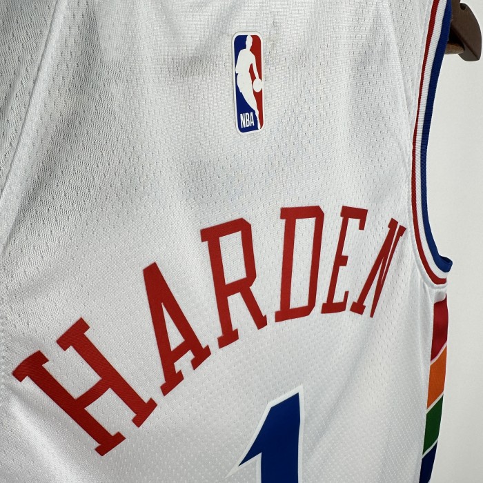 24-25 76ERS HARDEN #1 White City Edition Top Quality Hot Pressing NBA Jersey
