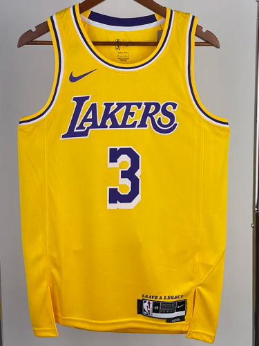 22-23 LAKERS DAVIS #3 Yellow Top Quality Hot Pressing NBA Jersey(圆领)