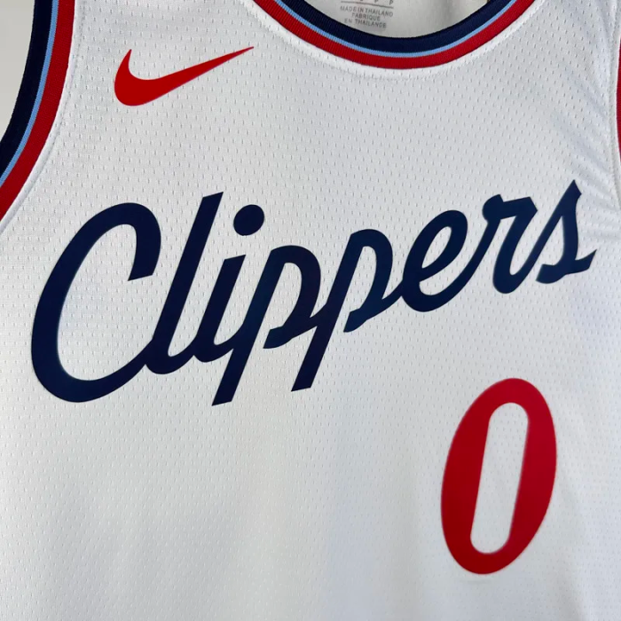 24-25 Clippers WESTBROOK #0 White City Edition Home Top Quality Hot Pressing NBA Jersey
