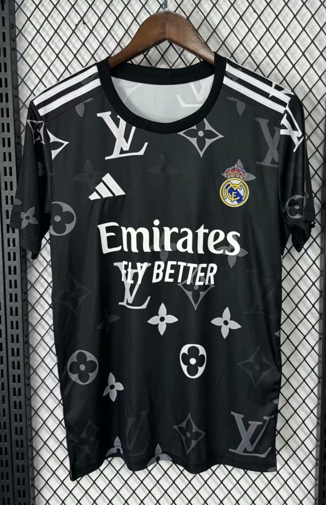 25-26 Real Madrid Black Special Edition Fans Training Shirts *L