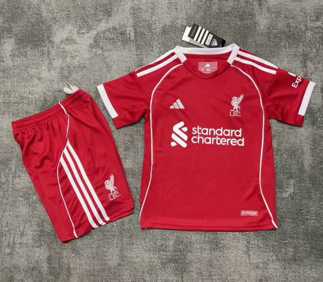 25-26 Liverpool Home Kids Soccer Jersey