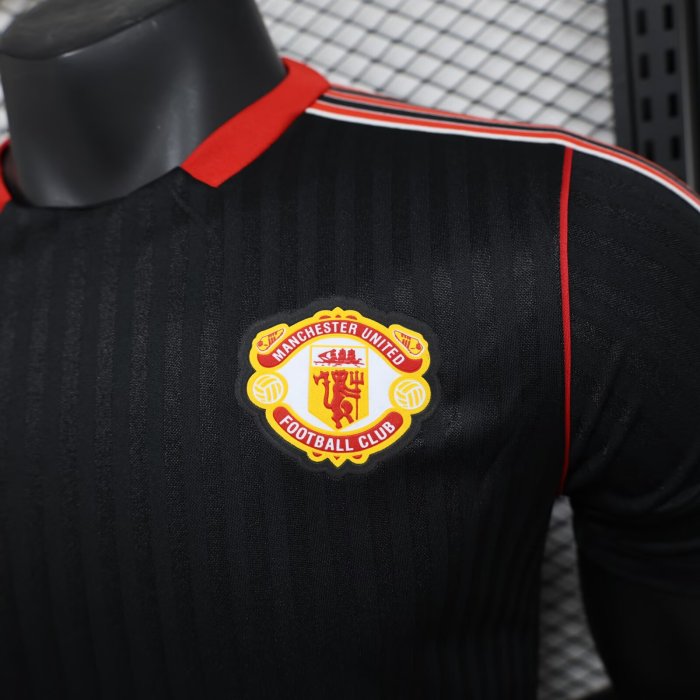 25-26 Manchester United Black Casual Special Edition Player Version Soccer Jersey*带白边