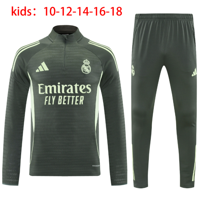 25-26 Real Madrid High Quality Kids Half Pull Tracksuit