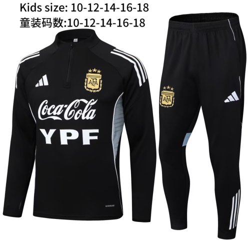 25-26 Argentina High Quality Kids Half Pull Tracksuit