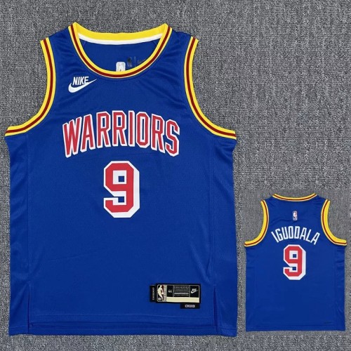 Warriors IGUODALA #9 Blue 75th Anniversary Retro NBA Jersey