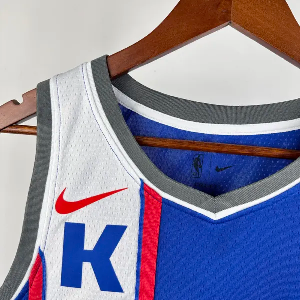 23-24 Kings MONK #0 Blue City Edition Top Quality Hot Pressing NBA