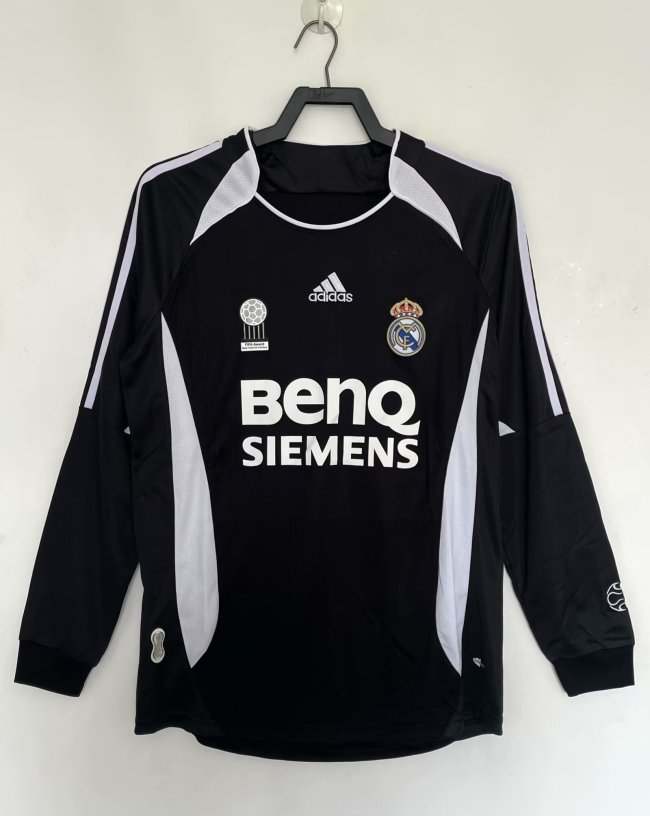 2006-2007 Real Madrid Home Long Sleeve Retro Soccer Jersey