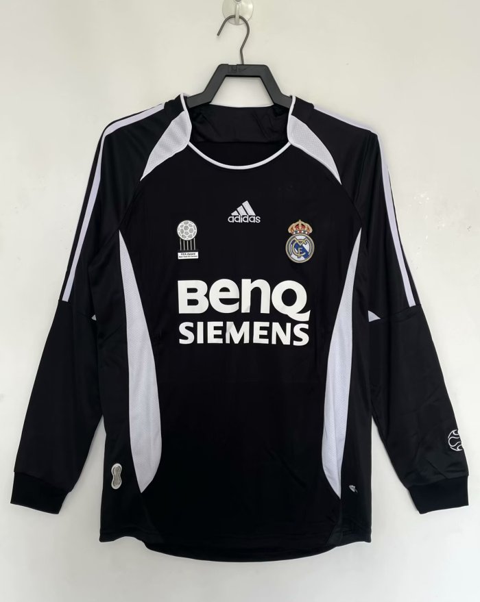 2006-2007 Real Madrid Home Long Sleeve Retro Soccer Jersey