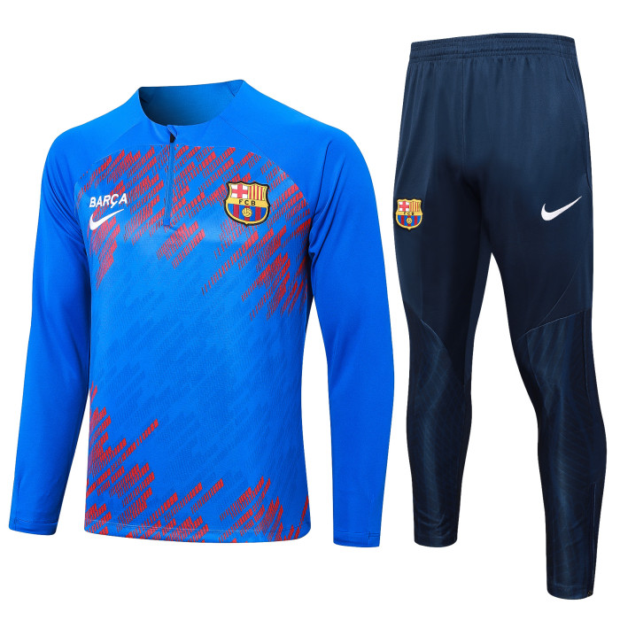 23-24 Barcelona High Quality Half Pull Tracksuit